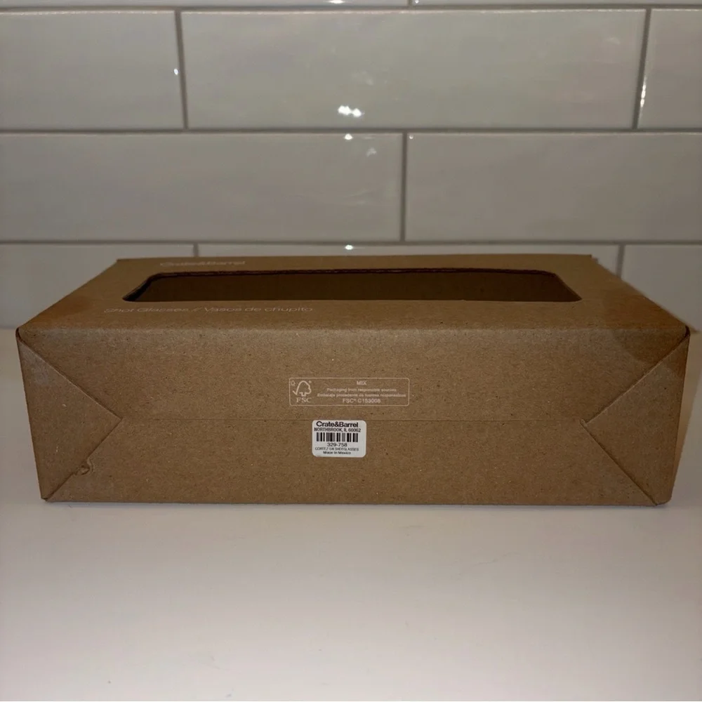 Crate&Barrel brown and Green Shot Glass Set